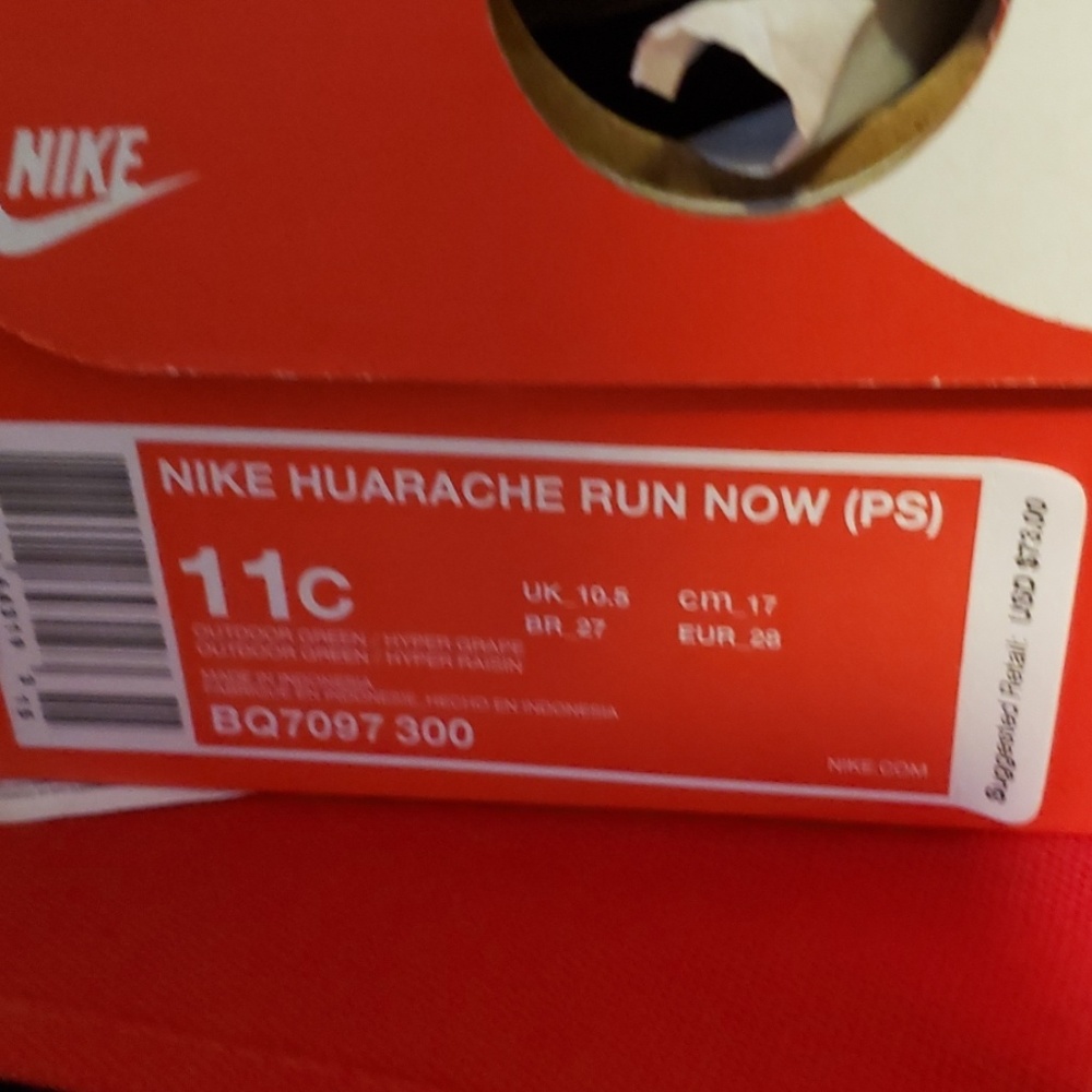 Nike Huarache Run Now (PS) nwb - Picture 5 of 5